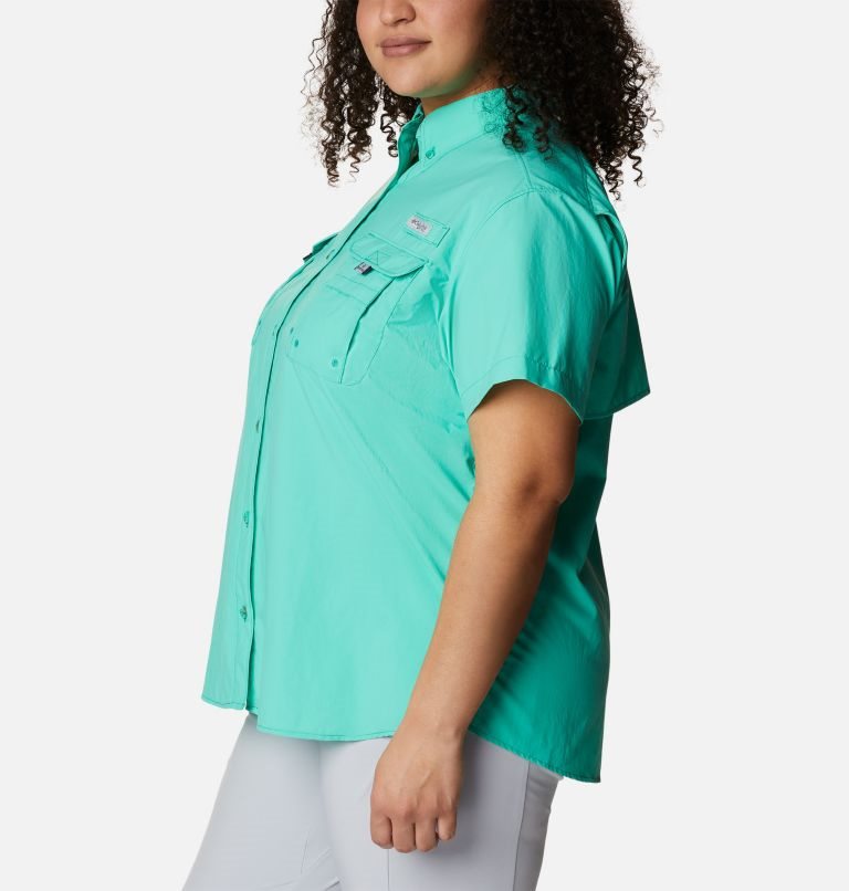 Camasa Columbia PFG Bahama Scurte Sleeve Dama Turcoaz | Plus Size VU1Z79QS8